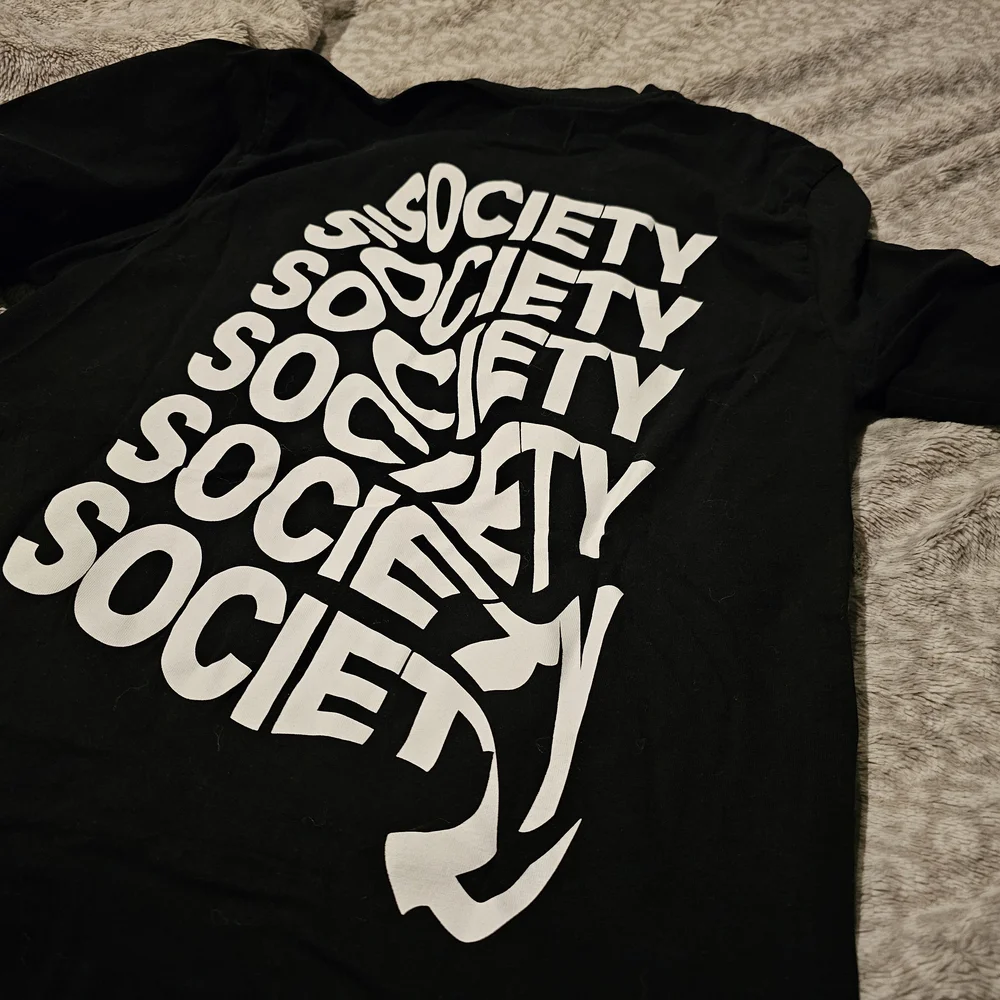 COPY - Topman Black Long Sleeve Tee with White Graphic - Picture 2 of 3